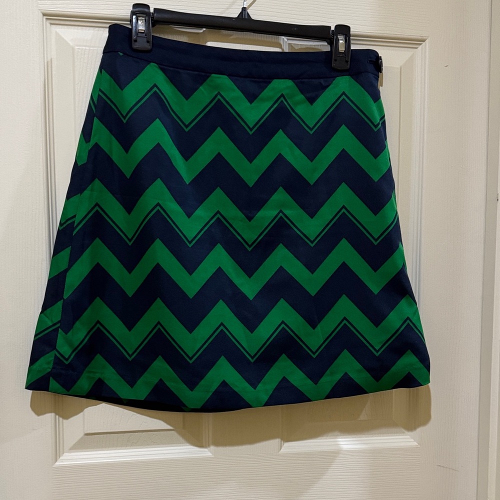 The Limited Green and Blue Chevron Mini Skirt